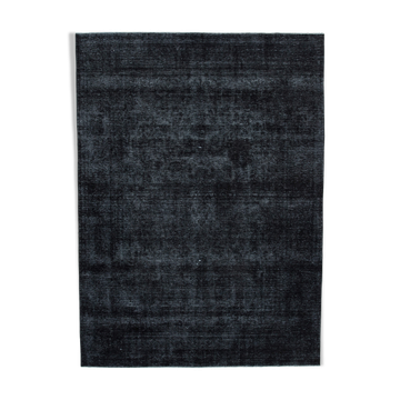 Handwoven persian overdyed 288 cm x 396 cm black wool carpet