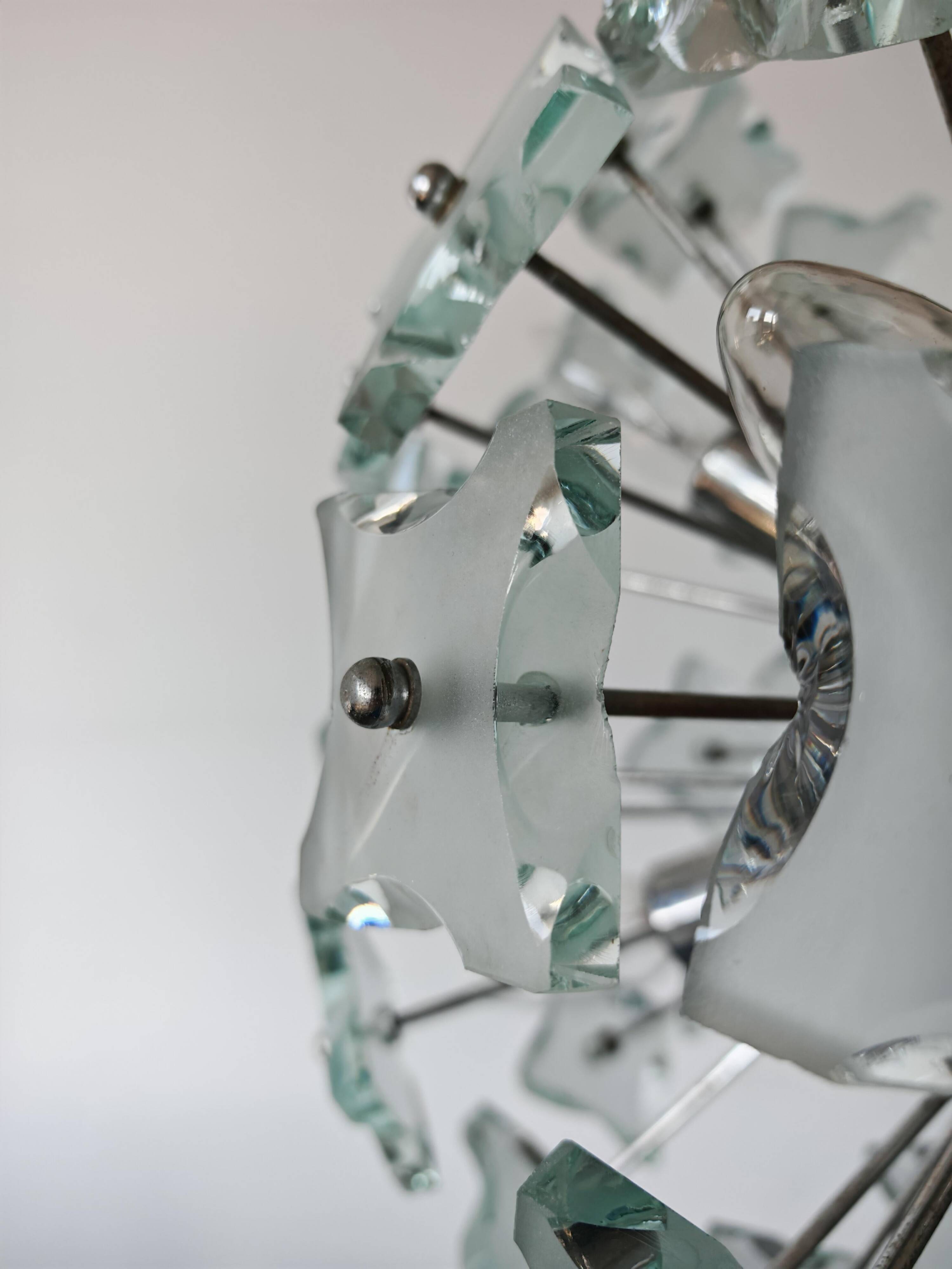 Suspension en verre de Murano "Dandelion" milieu du siècle par Zero Quattro années 1970