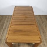 Table extensible en orme massif, Maison Regain, années 60