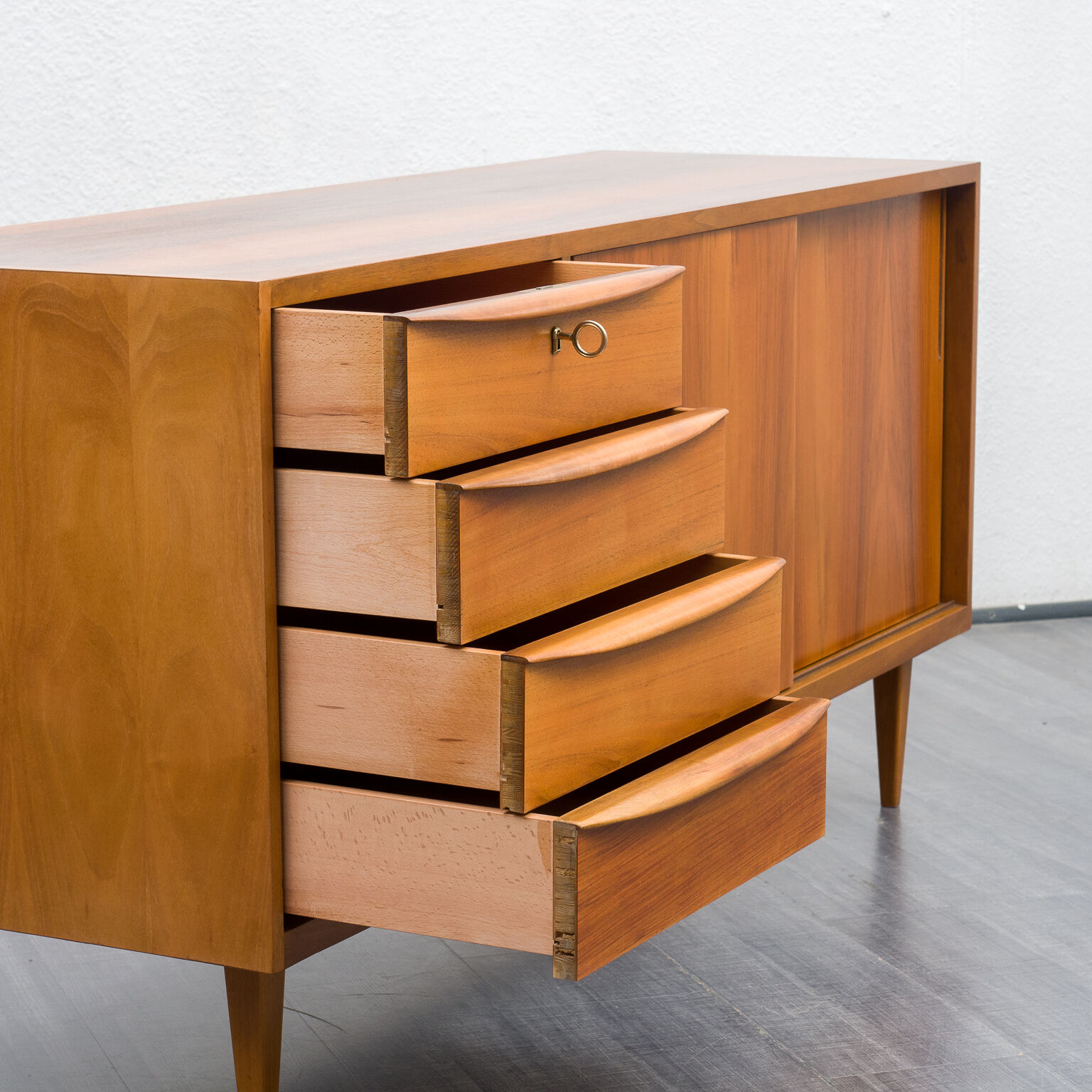50s sideboard, walnut, restored, 150cm