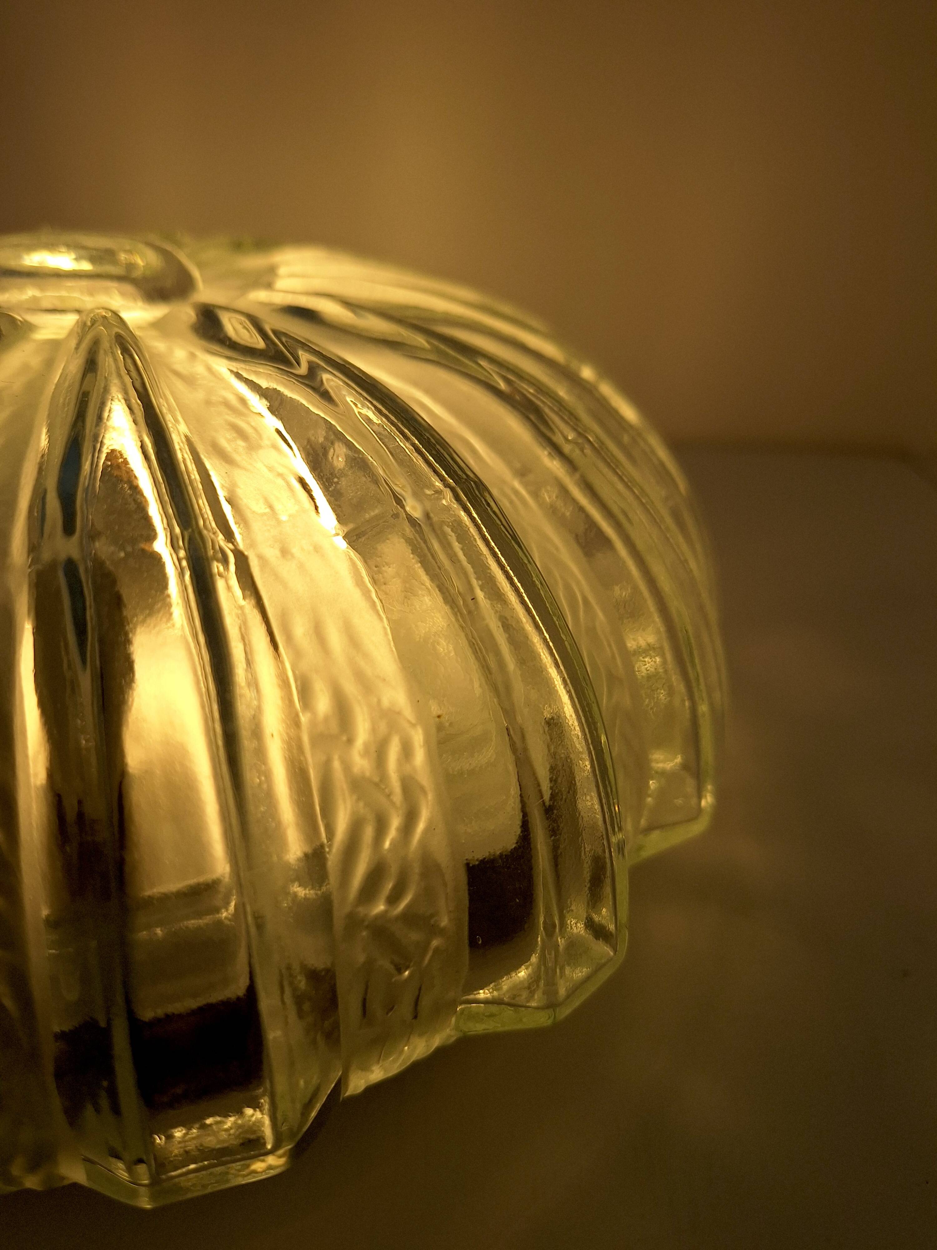 Plafonnier ou applique verre vintage 80s