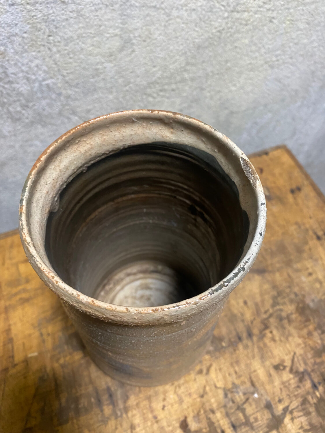 Ceramic vase with blue flowers