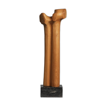 Biomorphic modernist sculpture in carved wood, Netherlands, 1970s