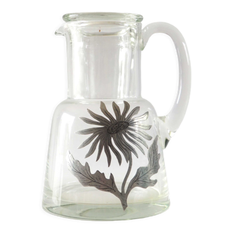 Glass and tin night carafe