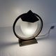 Sculptural Art Deco Table Lamp With Frosted Glass Shade, 1930s