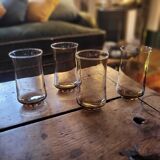 4 amber long drink glasses – 1970s