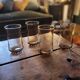 4 amber long drink glasses – 1970s