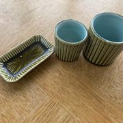Service slurry art deco composed of a Tray, two pots and a small old and collector's dish