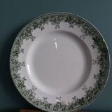 Saint Amand ironstone flat plate with summer green decor