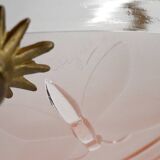 Bronze and glass pendant light with butterfly decoration, Degué, France, 1930