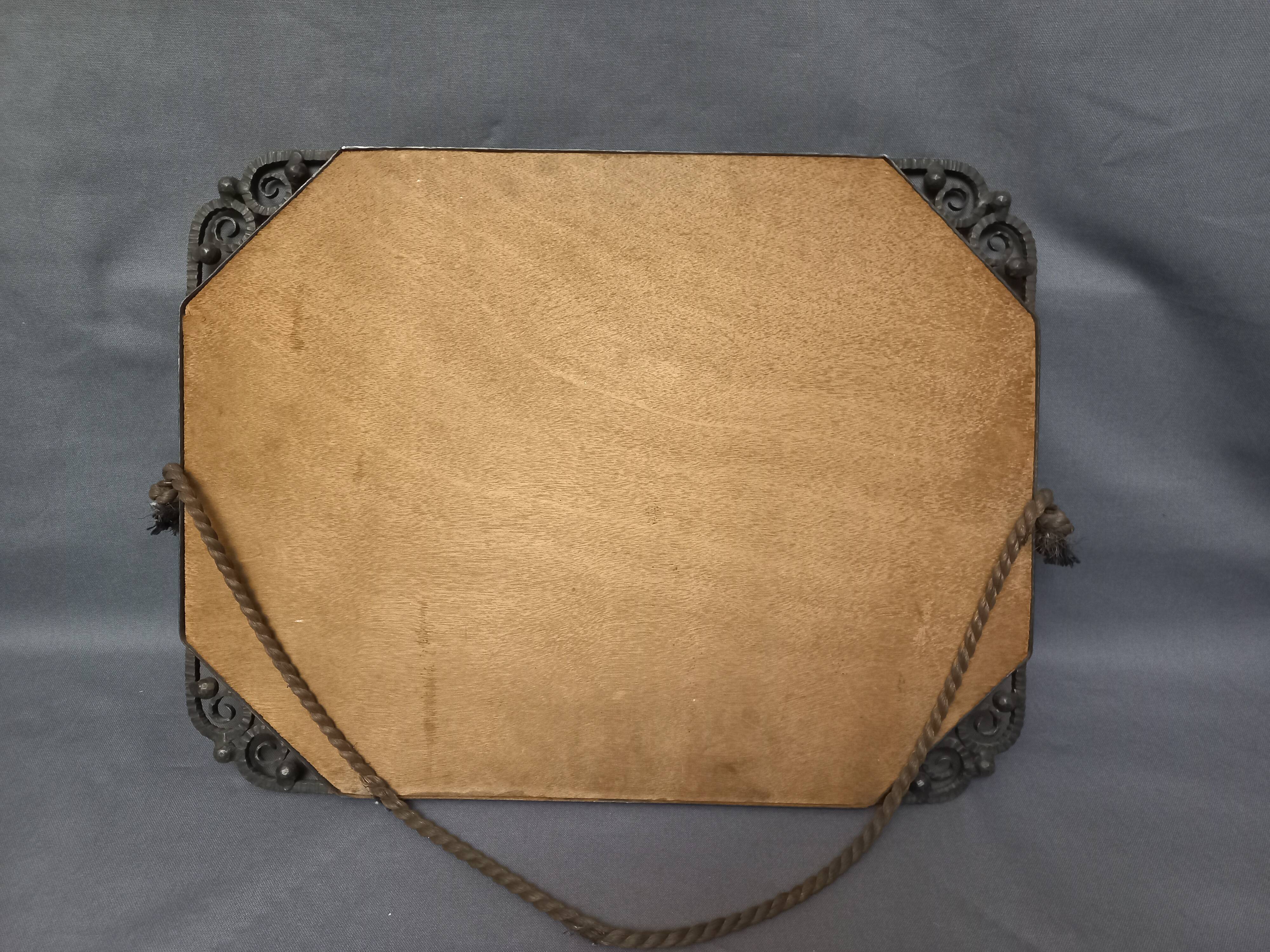 Art Deco mirror 1930 in beaten iron