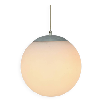 Vintage glass hanging ball lamp by hala zeist, 1960s