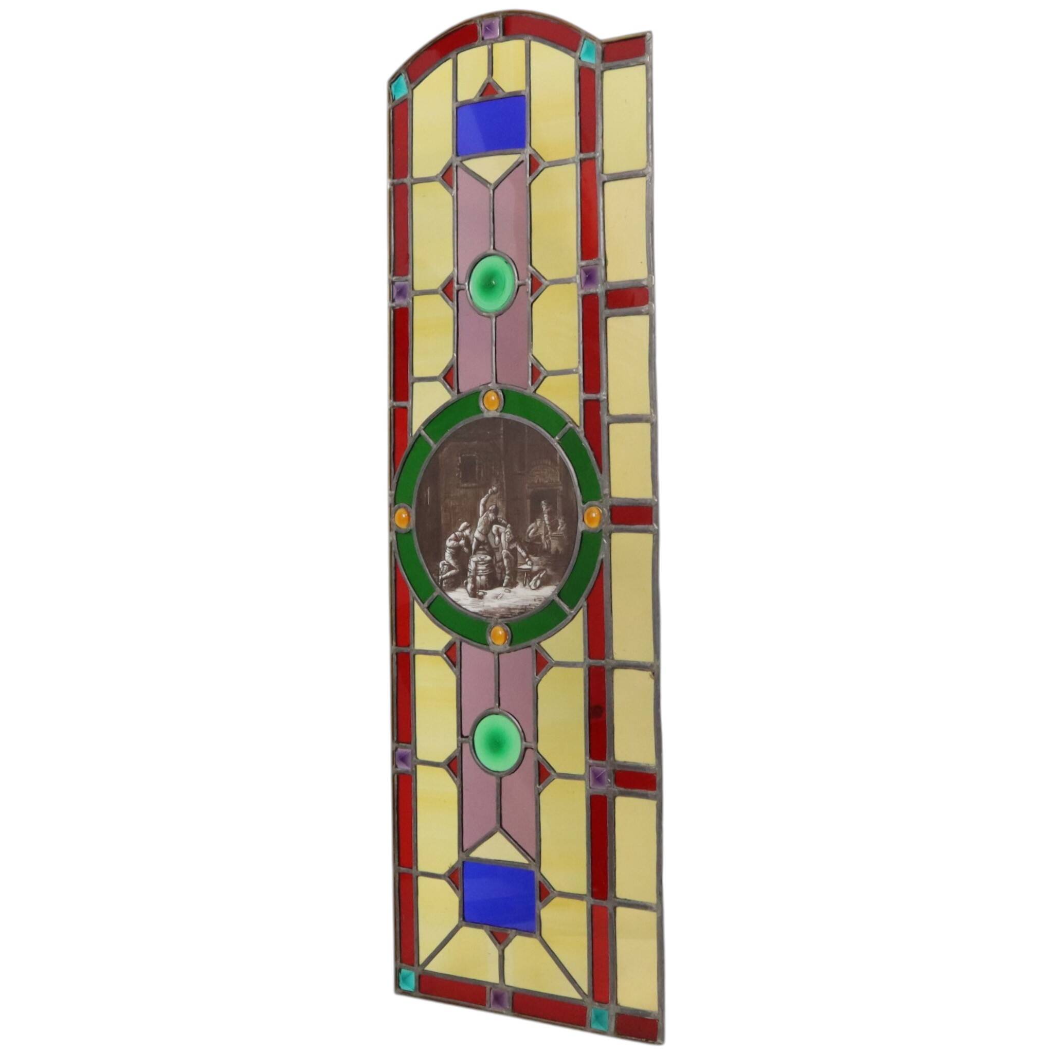 Large Colorful Stained-Glass Medallion