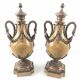 Paire de Cassolettes XIXe Napoléon III en marbre et bronze 