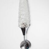 Torch wall lampof the 60s in silver and glass