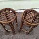 Set Bar + 2 rattan stool bamboo cannage