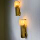 Pair of Gaetano Sciolari cubic Murano glass wall lights, Italy, circa 1970s