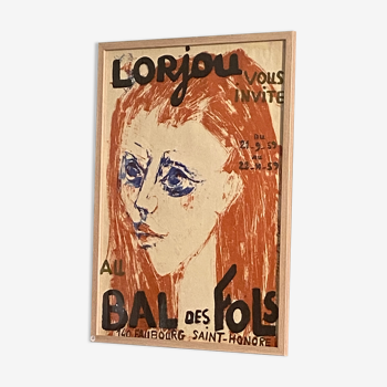 Old lithograhie poster Bernard Lorjou