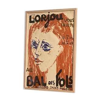 Affiche ancienne lithograhie Bernard Lorjou