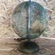 Old terrestrial globe world map perrina paris glass vintage metal foot