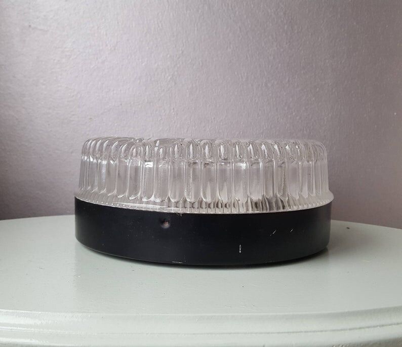 Vintage Glash-tte Limburg glass round ceiling light