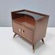Pair of Elegant Walnut Nightstands with a Crystal Top Shelf