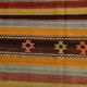 Tapis kilim vintage turc rayé multicolore à motifs géométriques, 190x320 cm