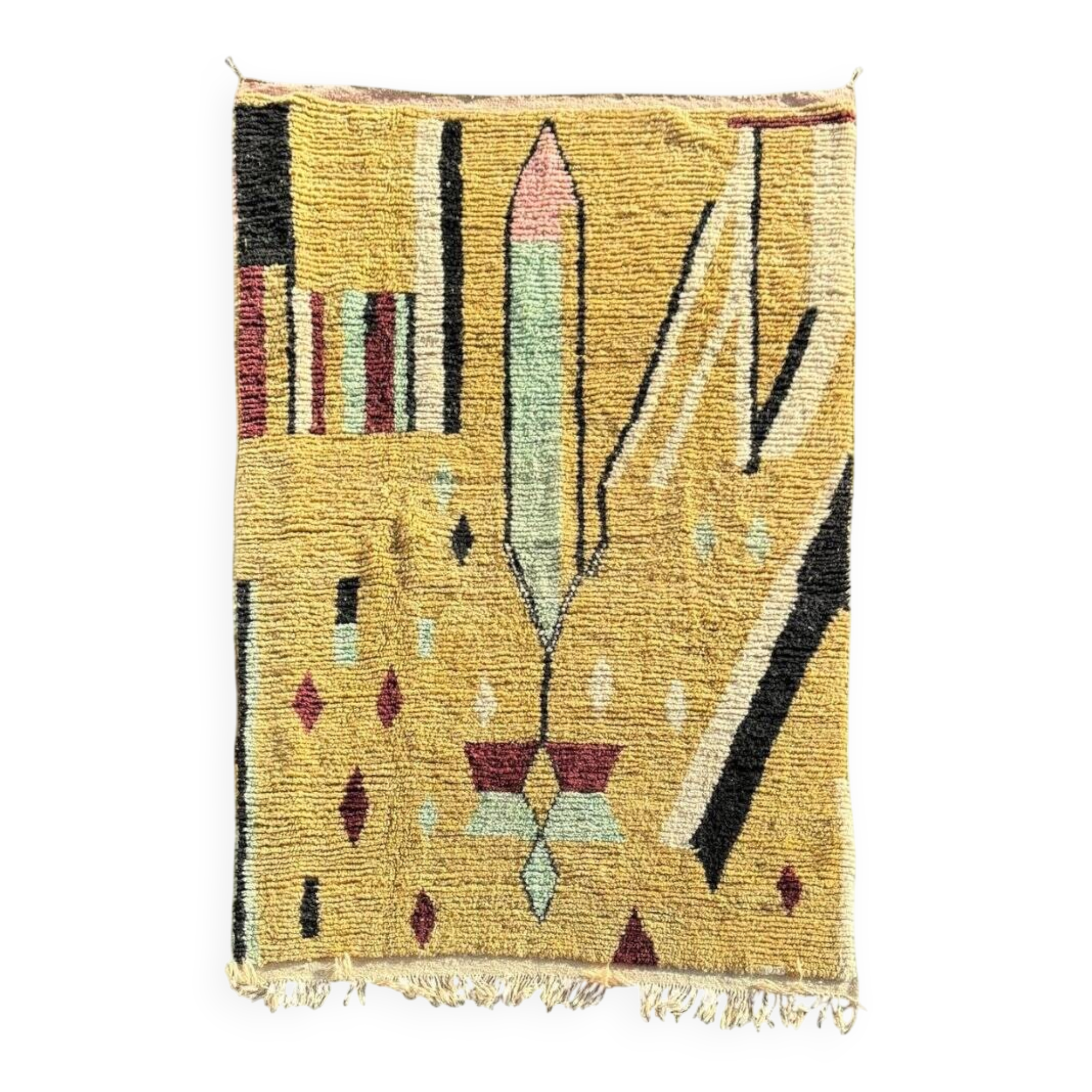 Modern Moroccan Boujad Berber rug in wool