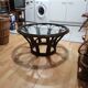 Maugrion editions rattan and glass coffee table