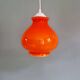 Trio de suspensions vintage en opaline orange, 1960-70