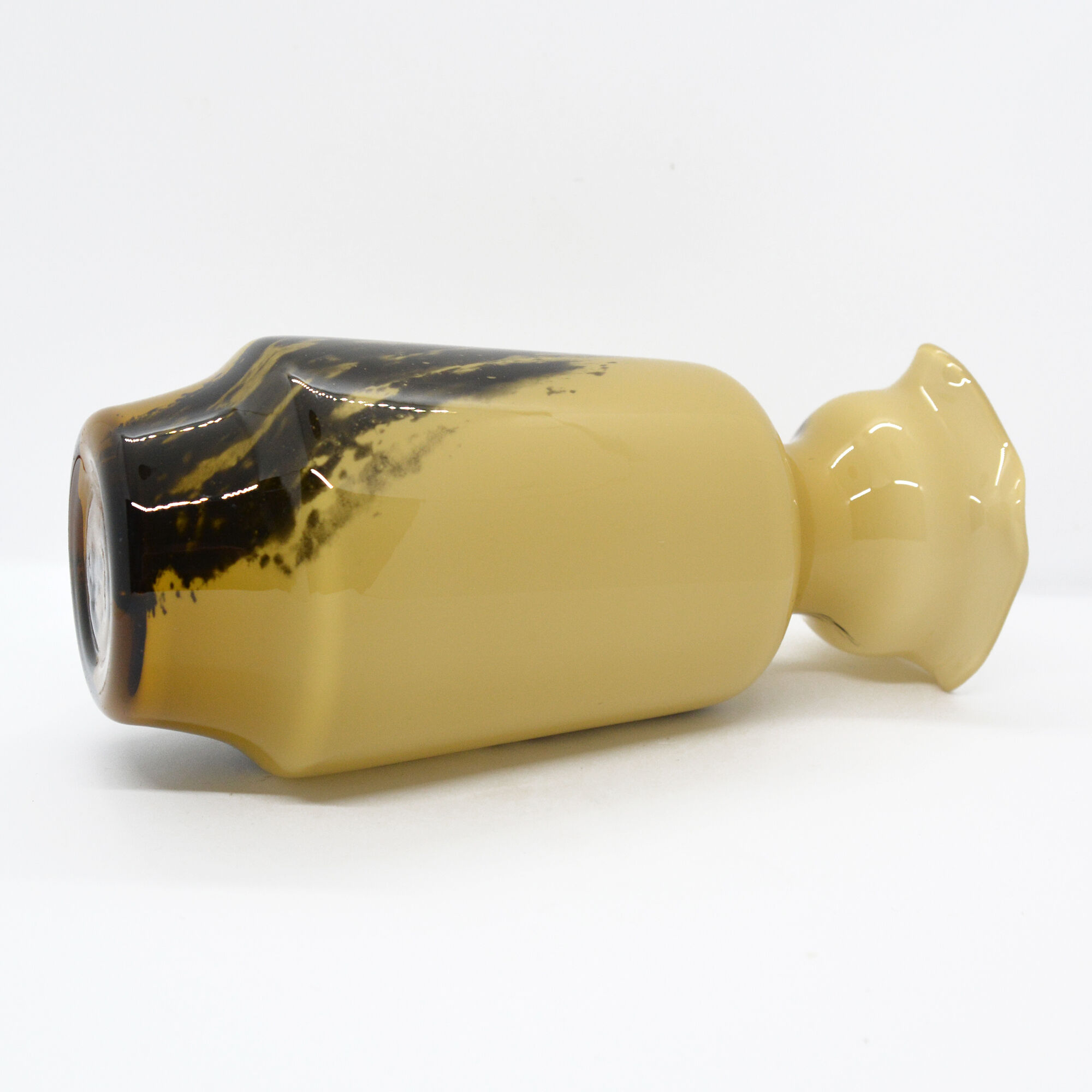Glass vase V.B. opaline Florence, Italy of the 1970