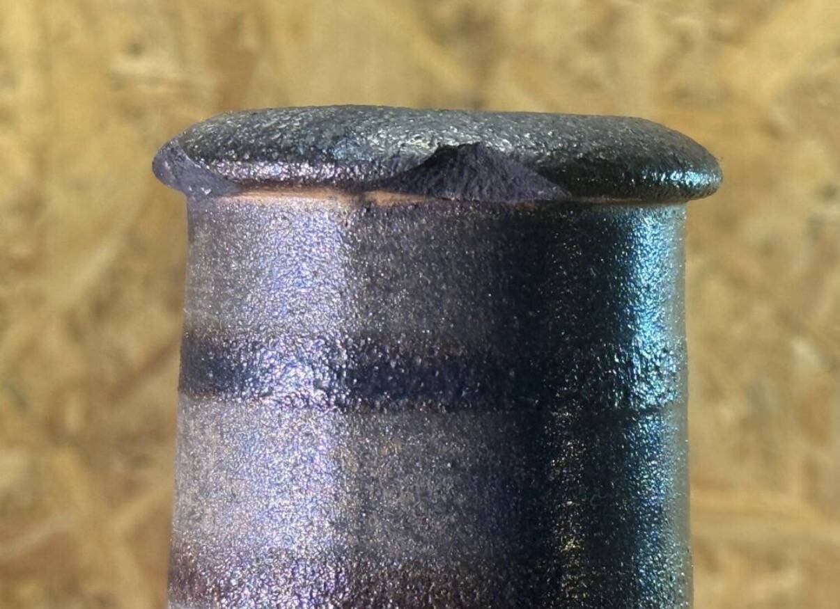 Primavera Art Deco vase, glazed stoneware with blue bird decoration by Marguerite Lehm.