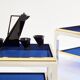 Pair of Flaminia chrome brass side tables by Willy Rizzo 1970