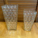 Pair of vintage bubble design moulded glass vases