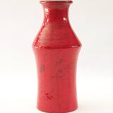 Large red fat lava vase