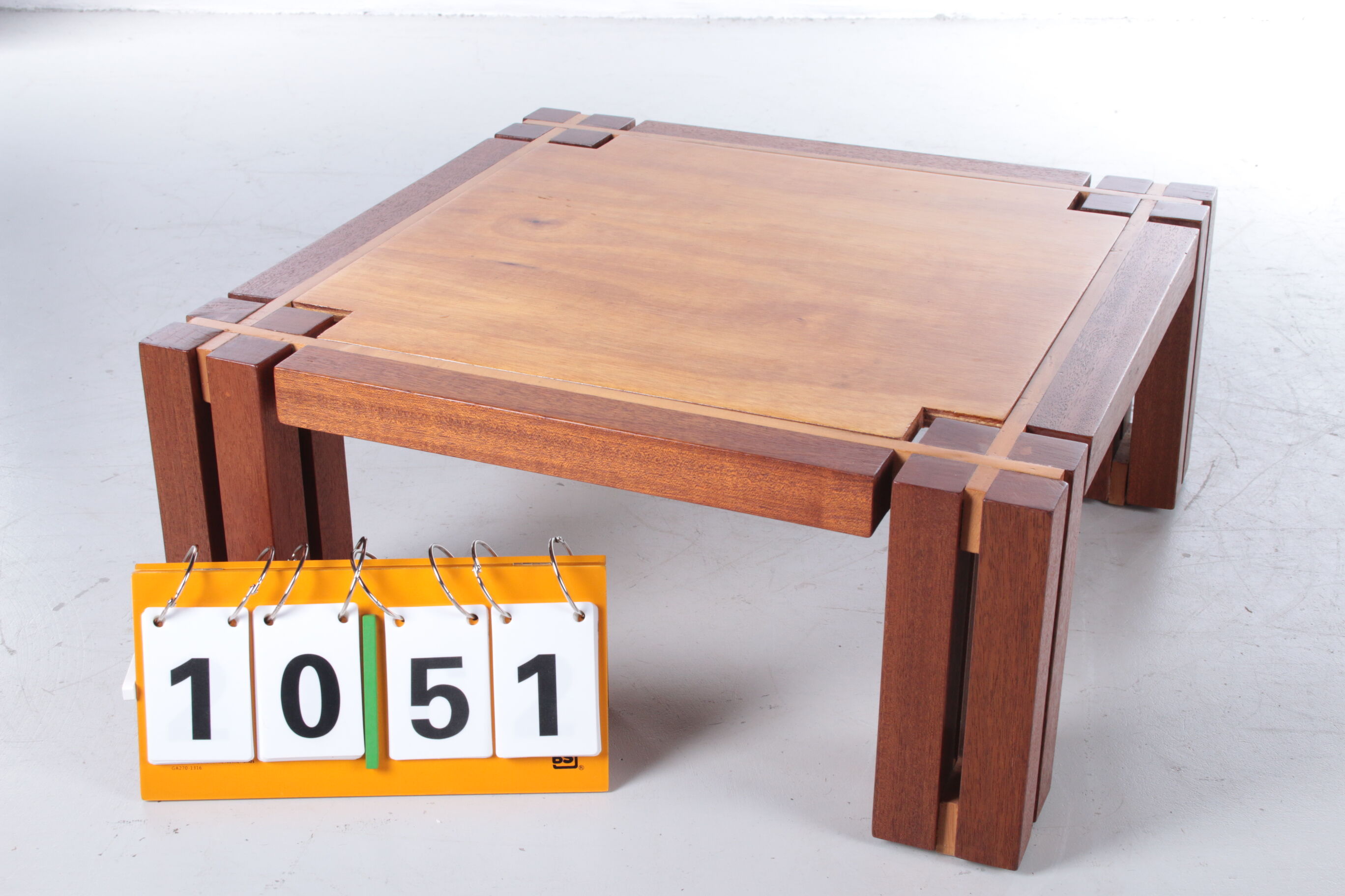 Brutalist Teak wood coffee table, 1970s