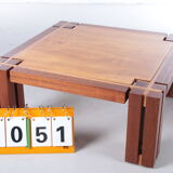 Brutalist Teak wood coffee table, 1970s