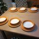 Orange Limoges porcelain plates