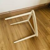 table basse tripode blanche et bois Arthur Umanoff