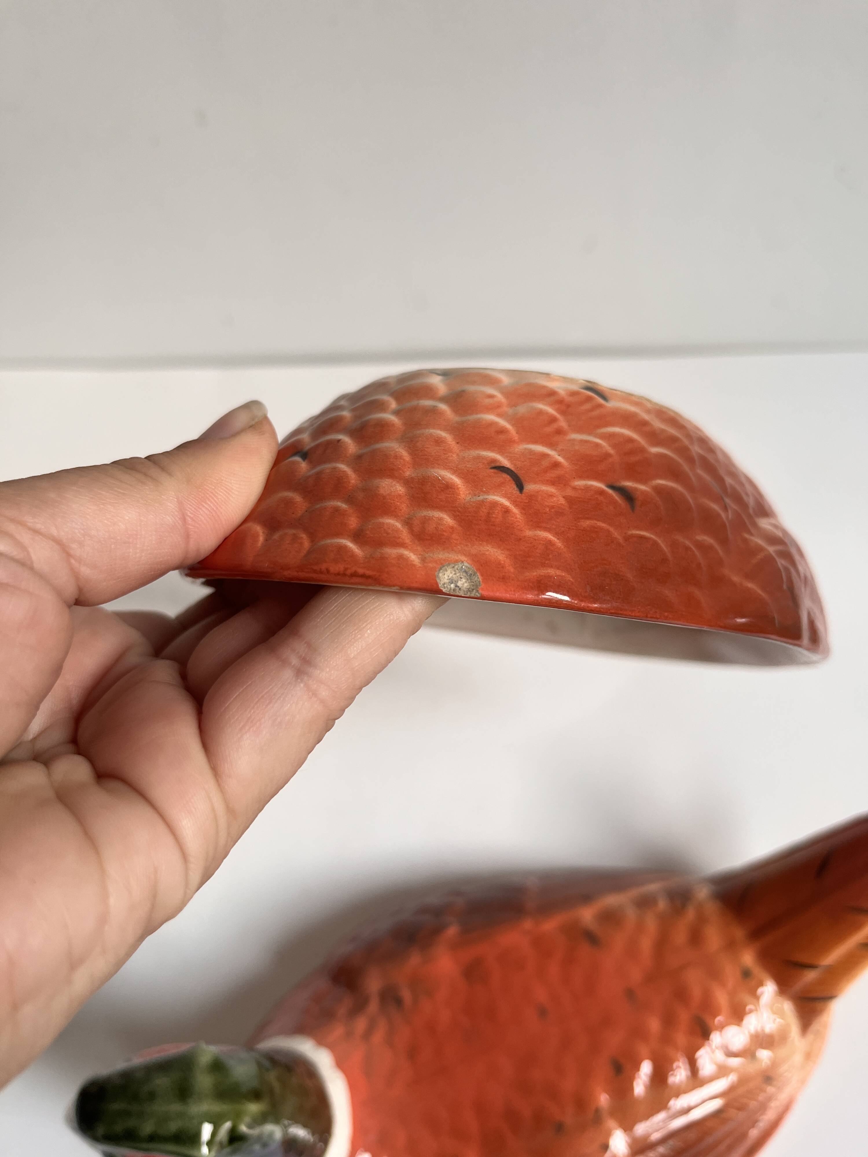 Pheasant ceramic box by Michel Caugant