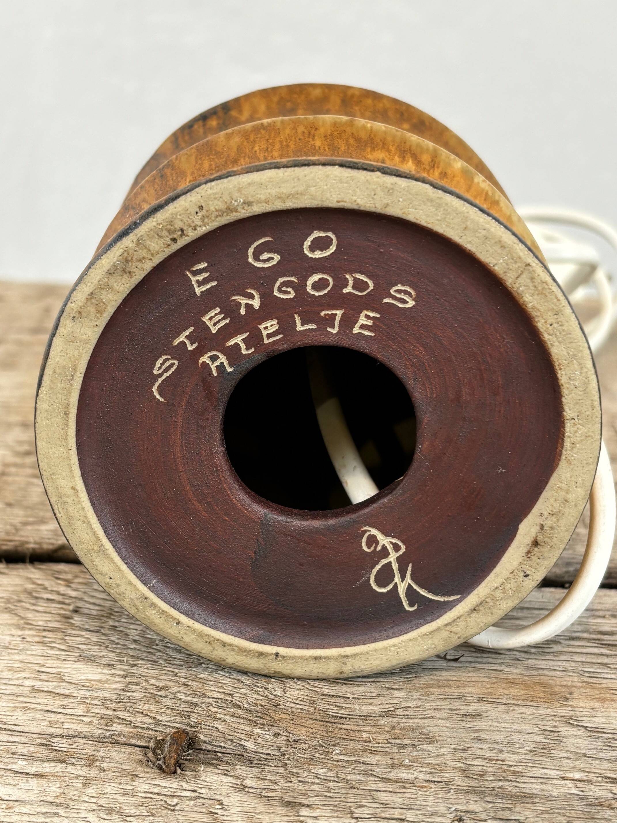 ceramic bedside lamp signed - Sweden, 70s/80s