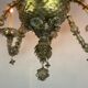 Lustre rezzonico vénitien en verre de Murano mordoré avec des reflets vert, 10 bras de lumière