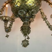 Rezzonico Venetian Lustre In Murano Glass Mordoré With Green Reflections, 10 Bras Of Light