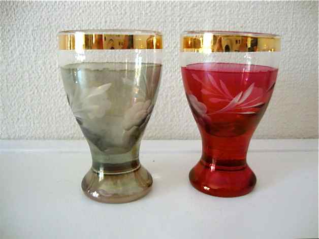 Set 6 petits verres cristal coloré