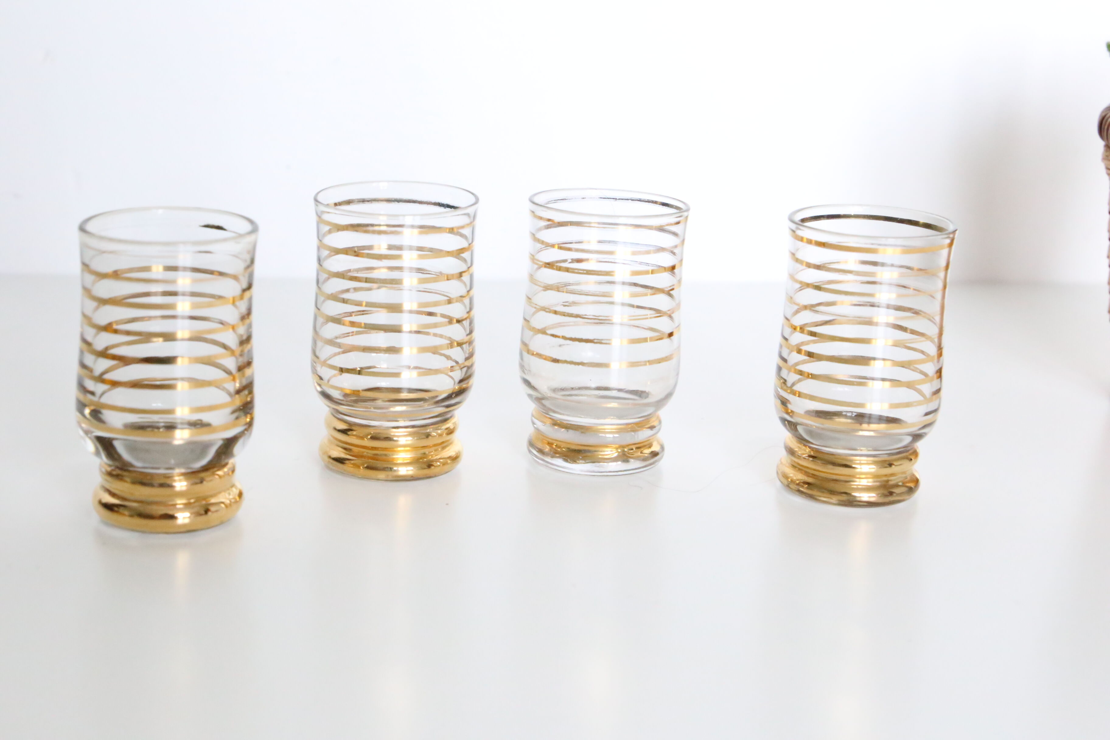 Liquor glasses, 4 glasses, art deco