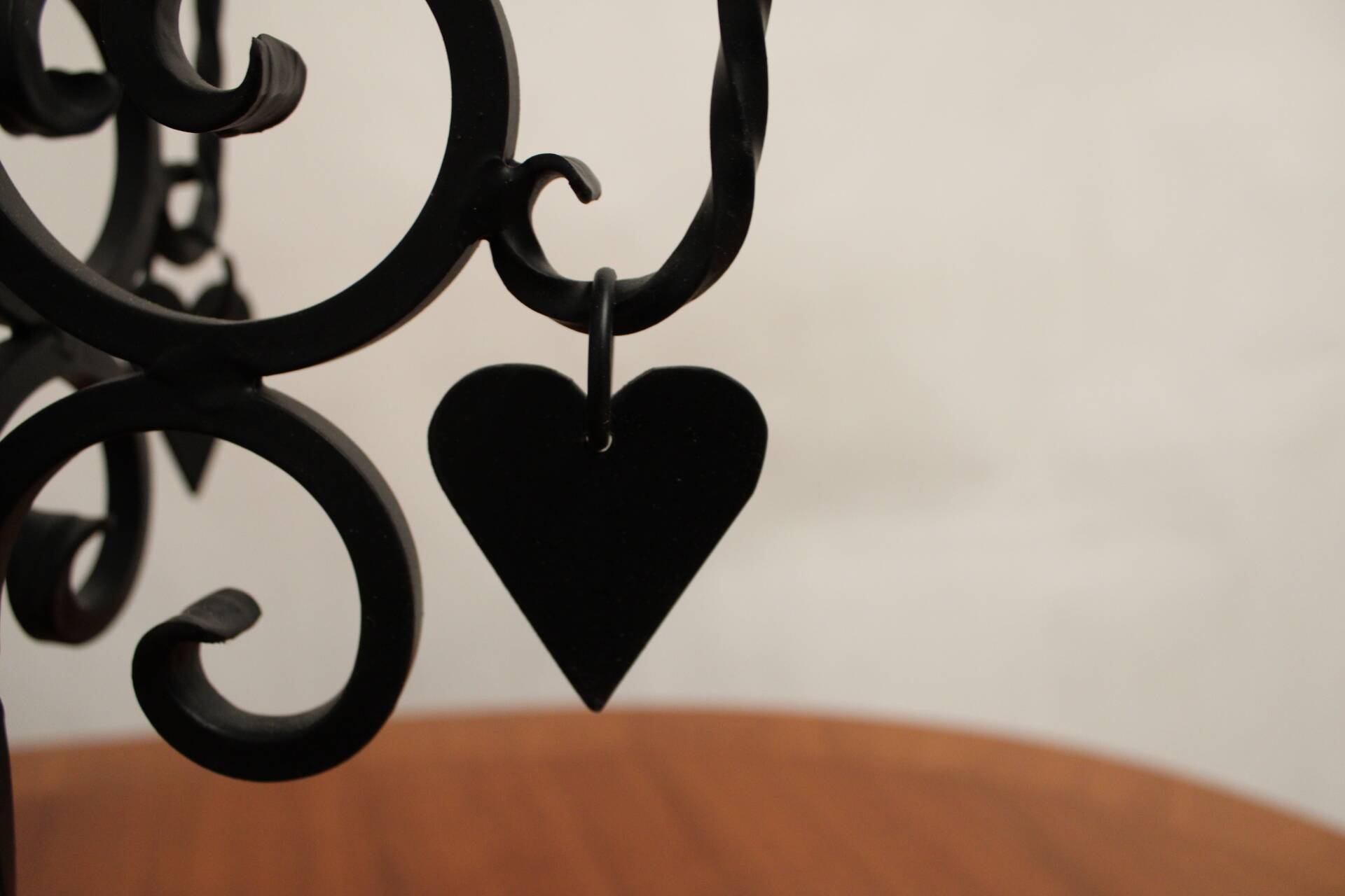 Black candle holder 5 heart candles sweden