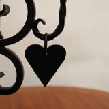 Black candle holder 5 heart candles sweden
