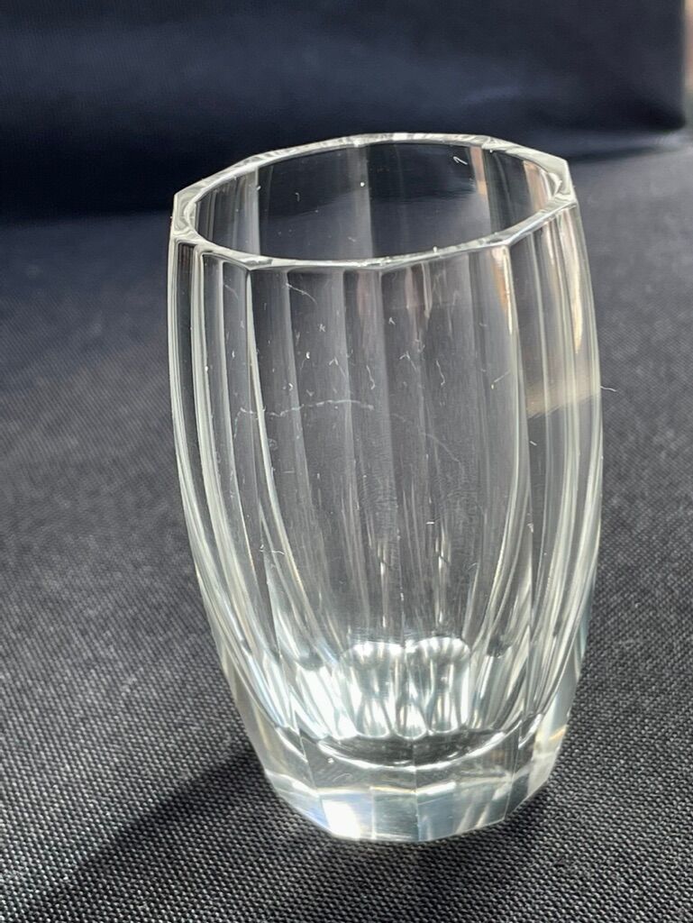 Liquor cabaret - Art Deco - Blown and cut crystal, mahogany or ebony macassar and stainless steel