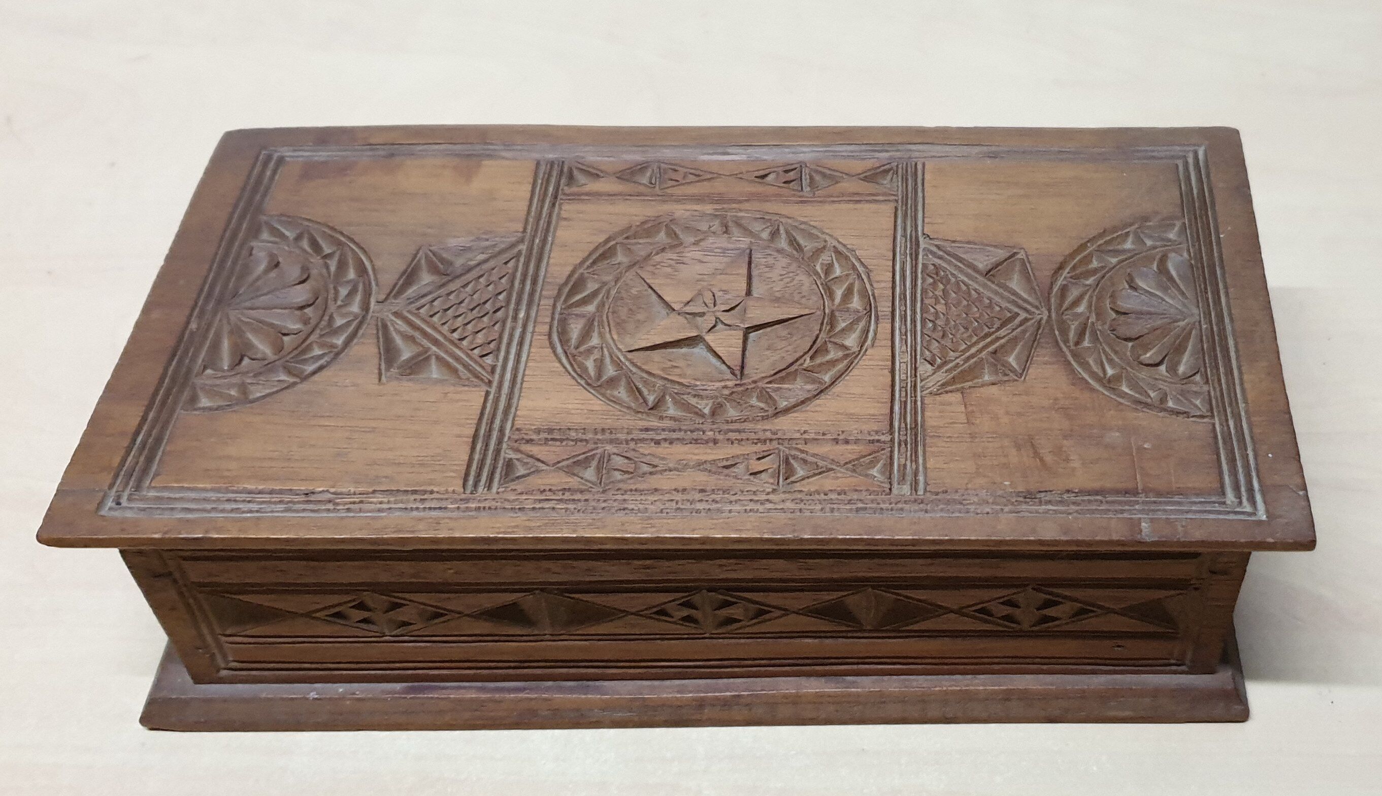 Vintage carved wooden box