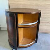 Art Deco rotating round bar in two-tone wood
